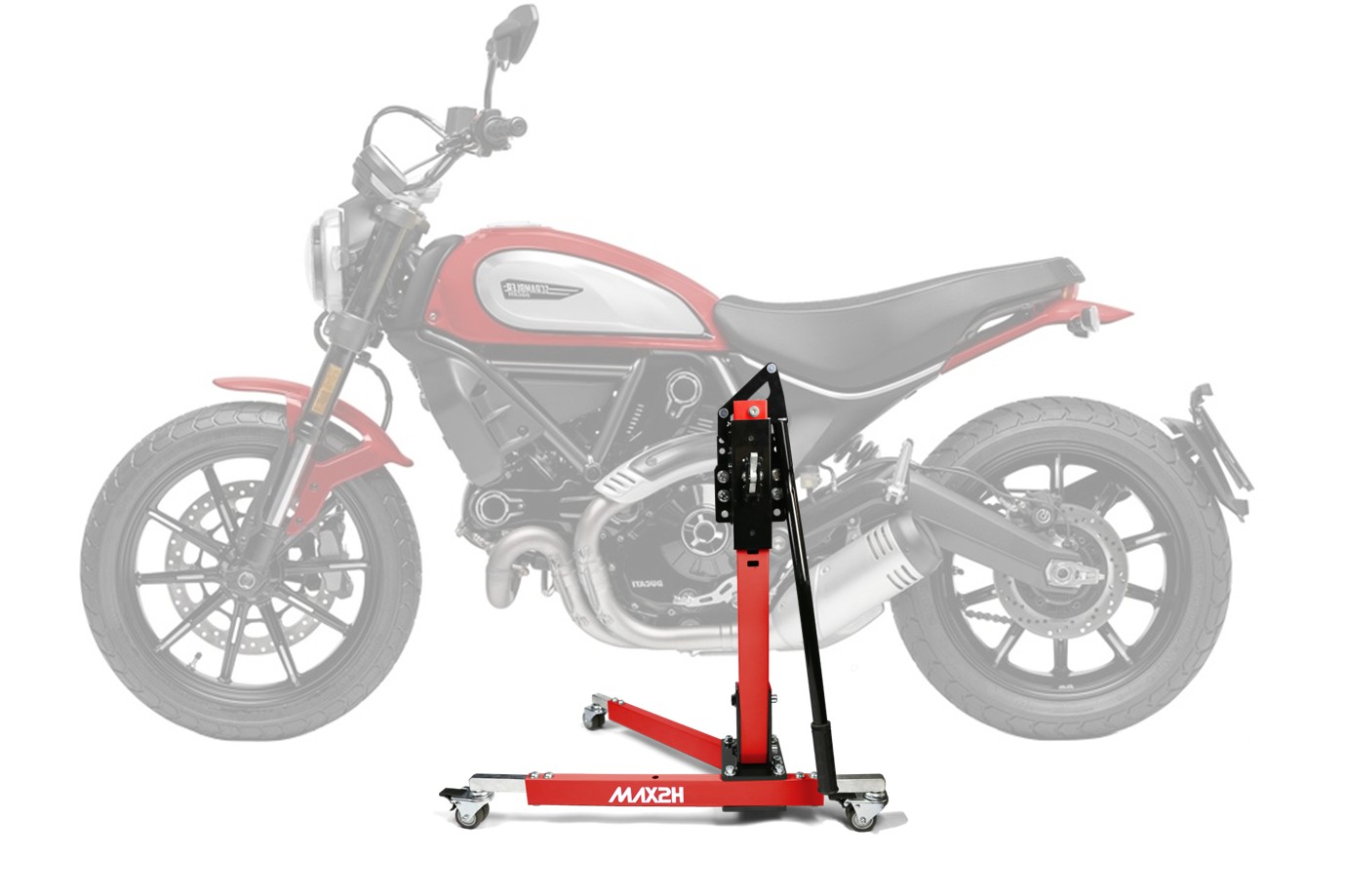 MAX2H® Zentralständer für DUCATI SCRAMBLER ICON/ICON DARK 800 (EURO 5) (2021 - 2022) - rot