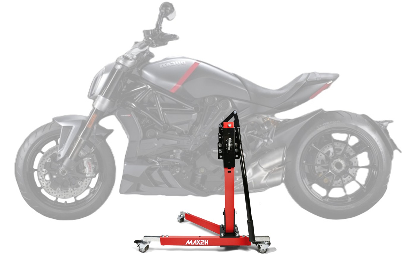 MAX2H® Zentralständer für DUCATI XDIAVEL DARK/S/BLACK STAR (EURO 5) (2021 - 2024) - rot