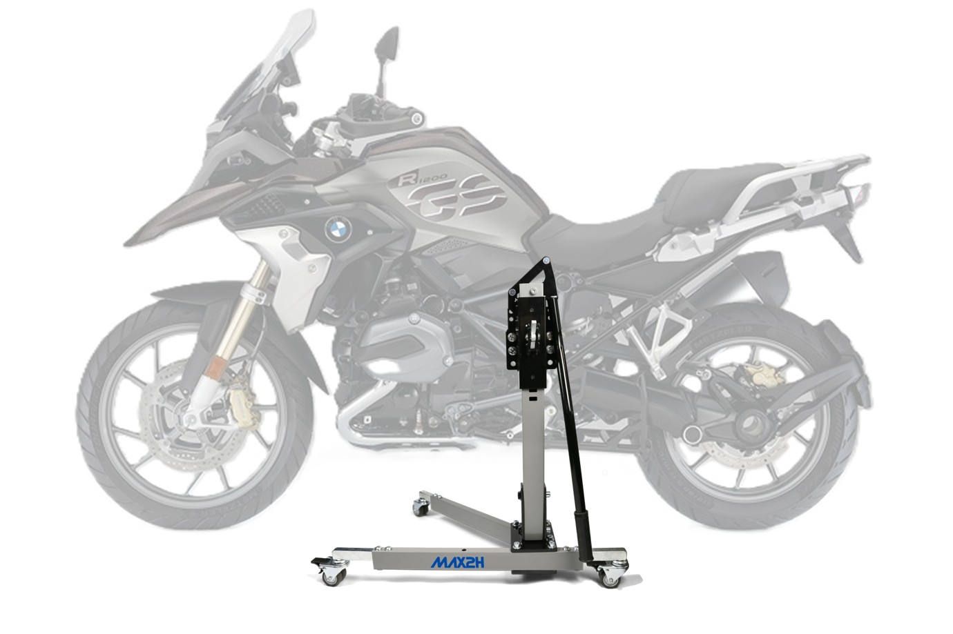 MAX2H Zentralständer EVOLIFT für BMW R 1200 GS (LC) /TRIPLE BLACK /RALLYE (2013 - 2016) ohne Sturzbügel - grau