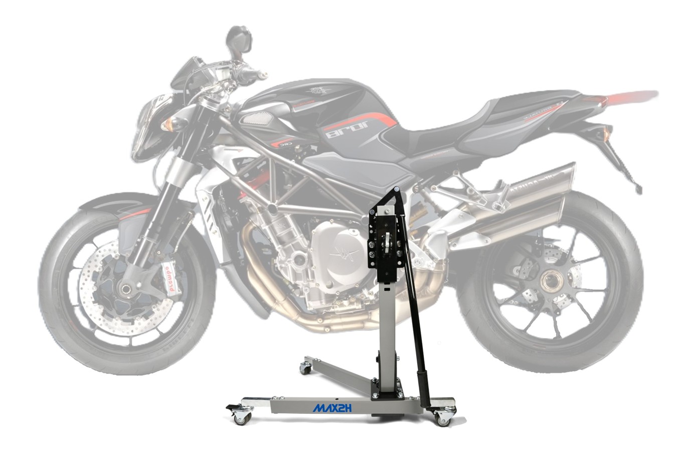 MAX2H Zentralständer EVOLIFT für MV Agusta BRUTALE 1078/RR (2008 - 2009) - grau