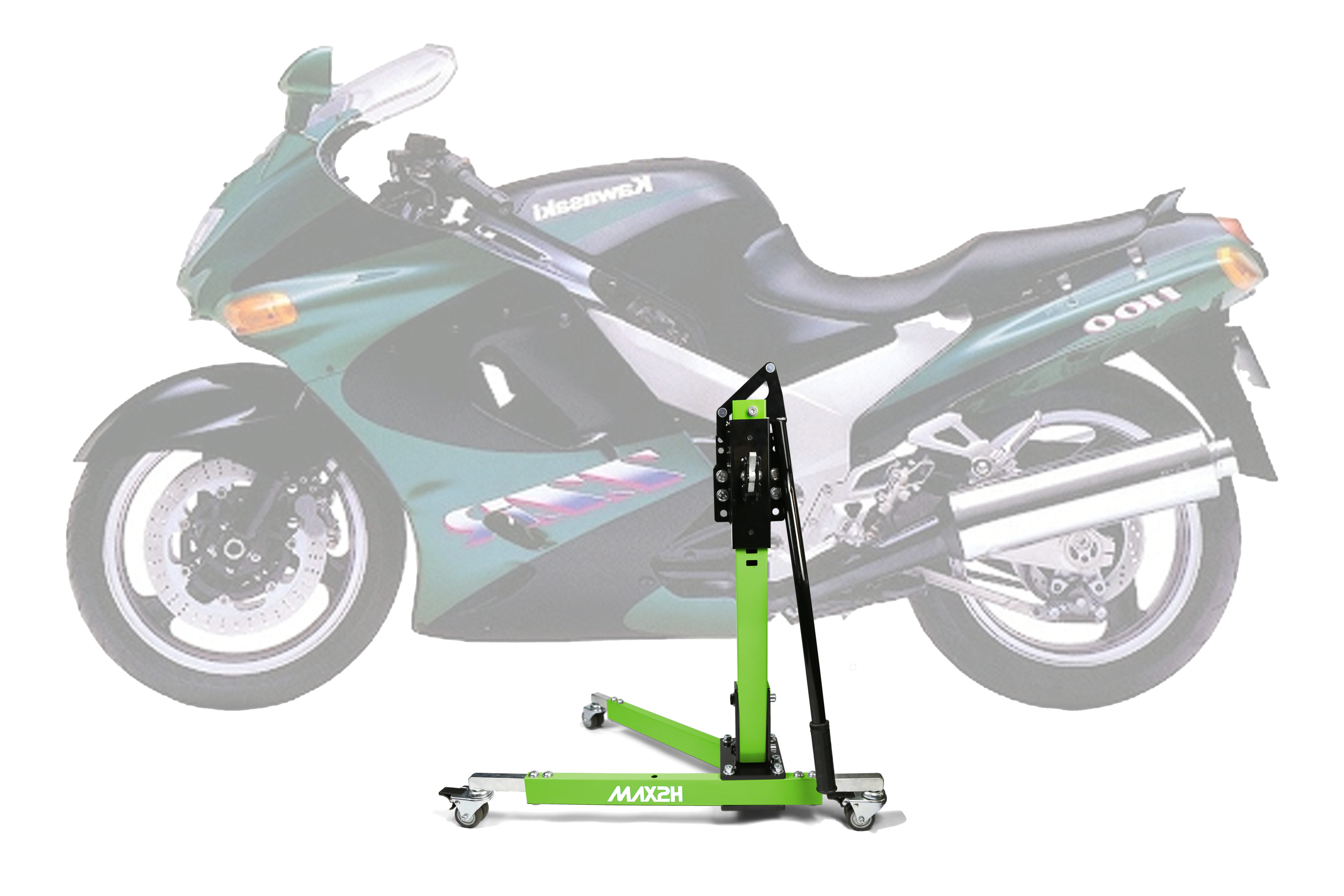 MAX2H® Zentralständer für KAWASAKI ZZ-R 1100 (1993 - 1997) - grün