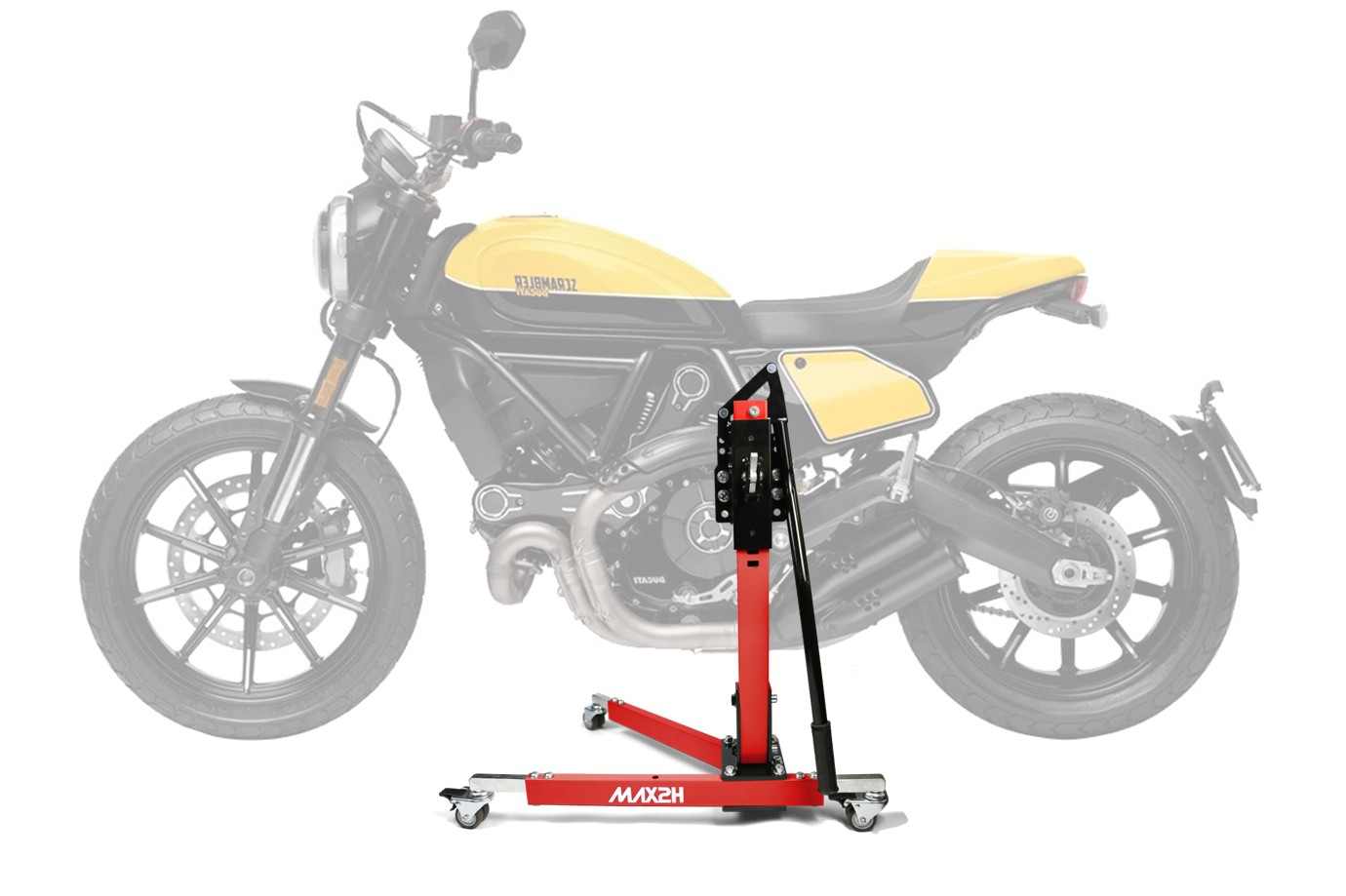 MAX2H® Zentralständer für DUCATI SCRAMBLER FULL THROTTLE (EURO 4/5) (2019 - 2020) - rot