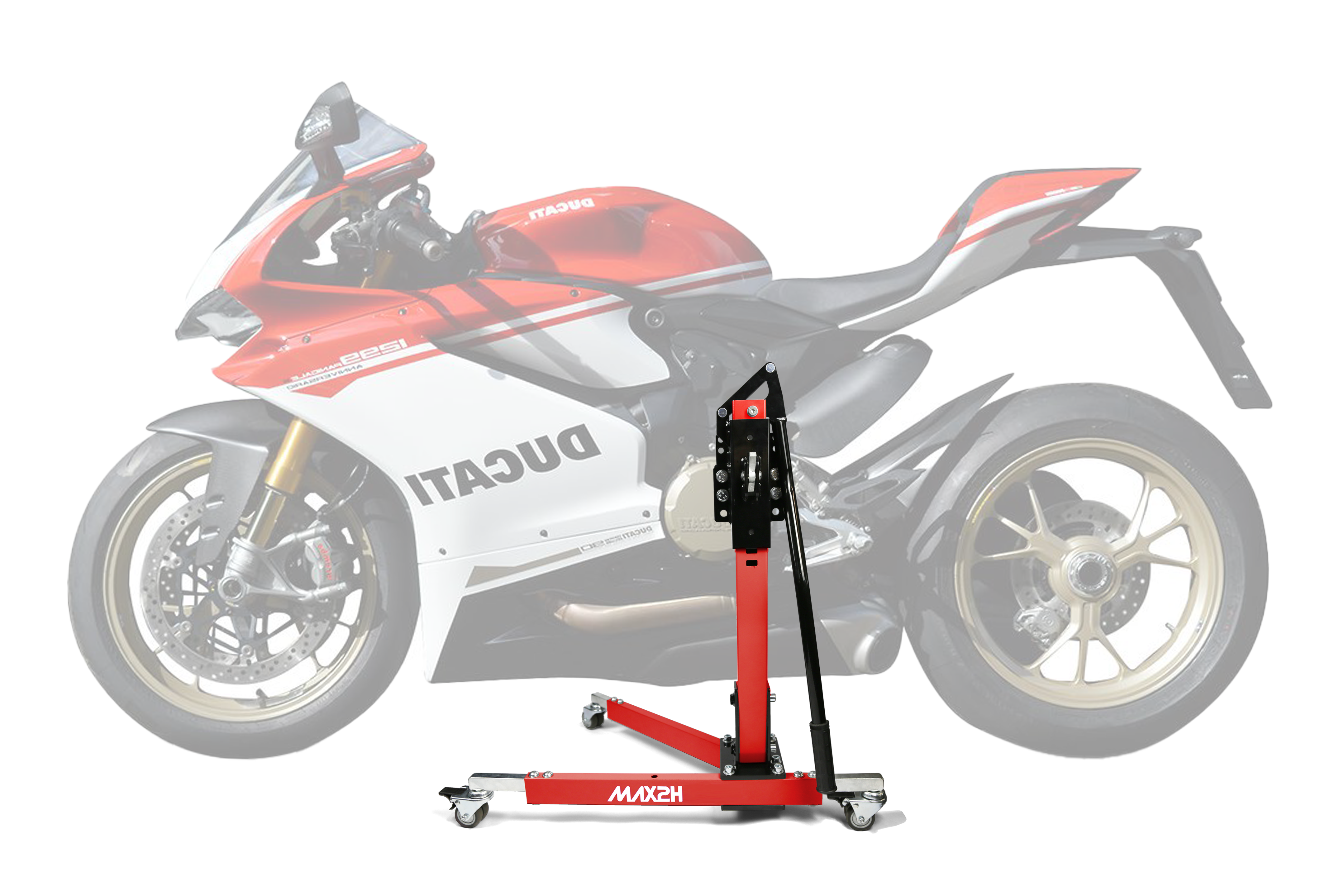 MAX2H® Zentralständer für DUCATI PANIGALE 1299 S (EURO 3) (2015 - 2017) - rot