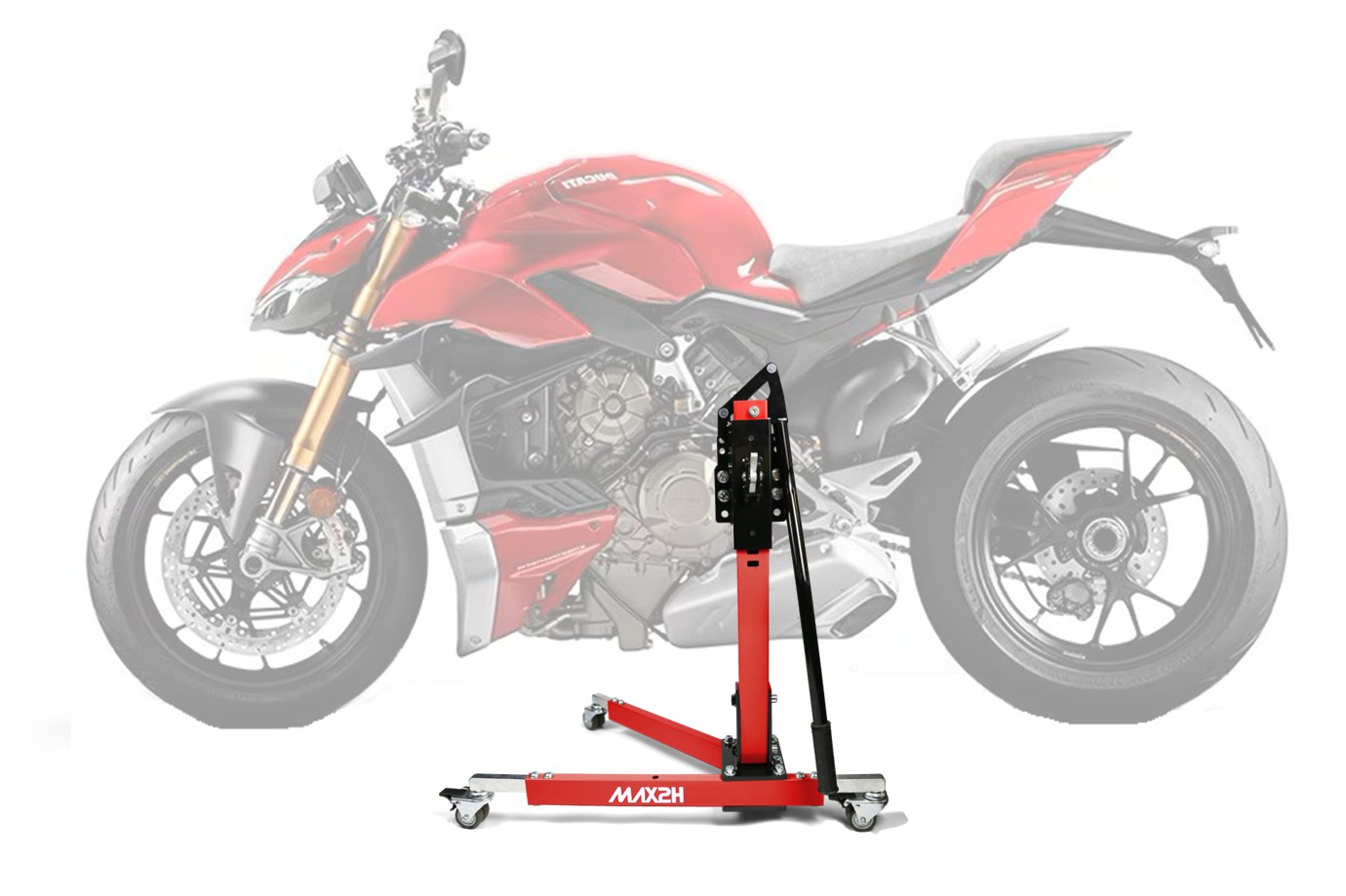 MAX2H® Zentralständer für DUCATI STREETFIGHTER V4 S (2020 - 2022) - rot