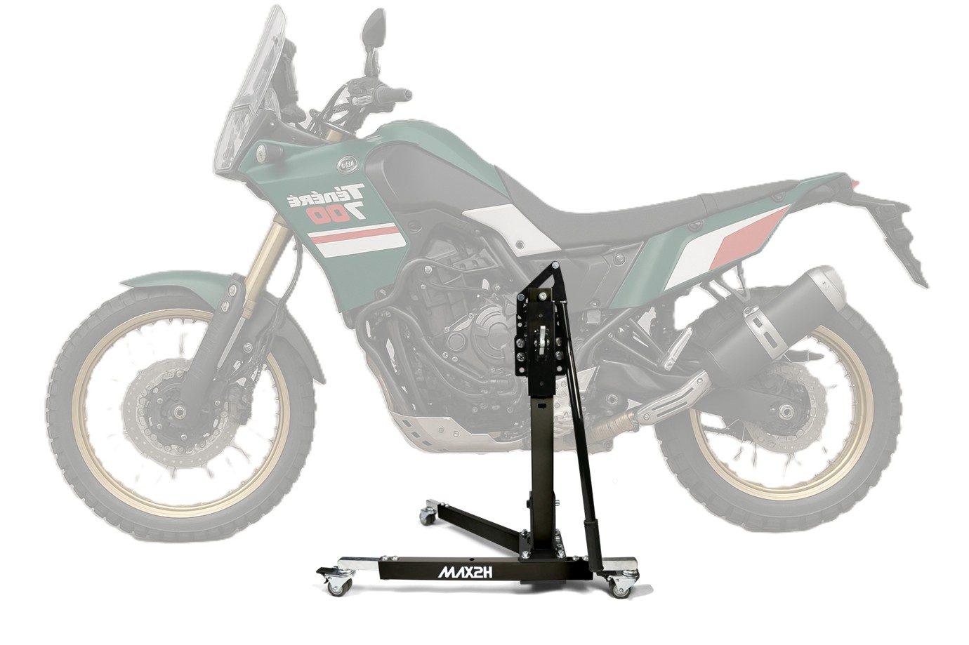 MAX2H® Zentralständer für YAMAHA TENERE 700 / RALLY EDITION (mit Original-Schutzbügel) (2023 - ) - schwarz