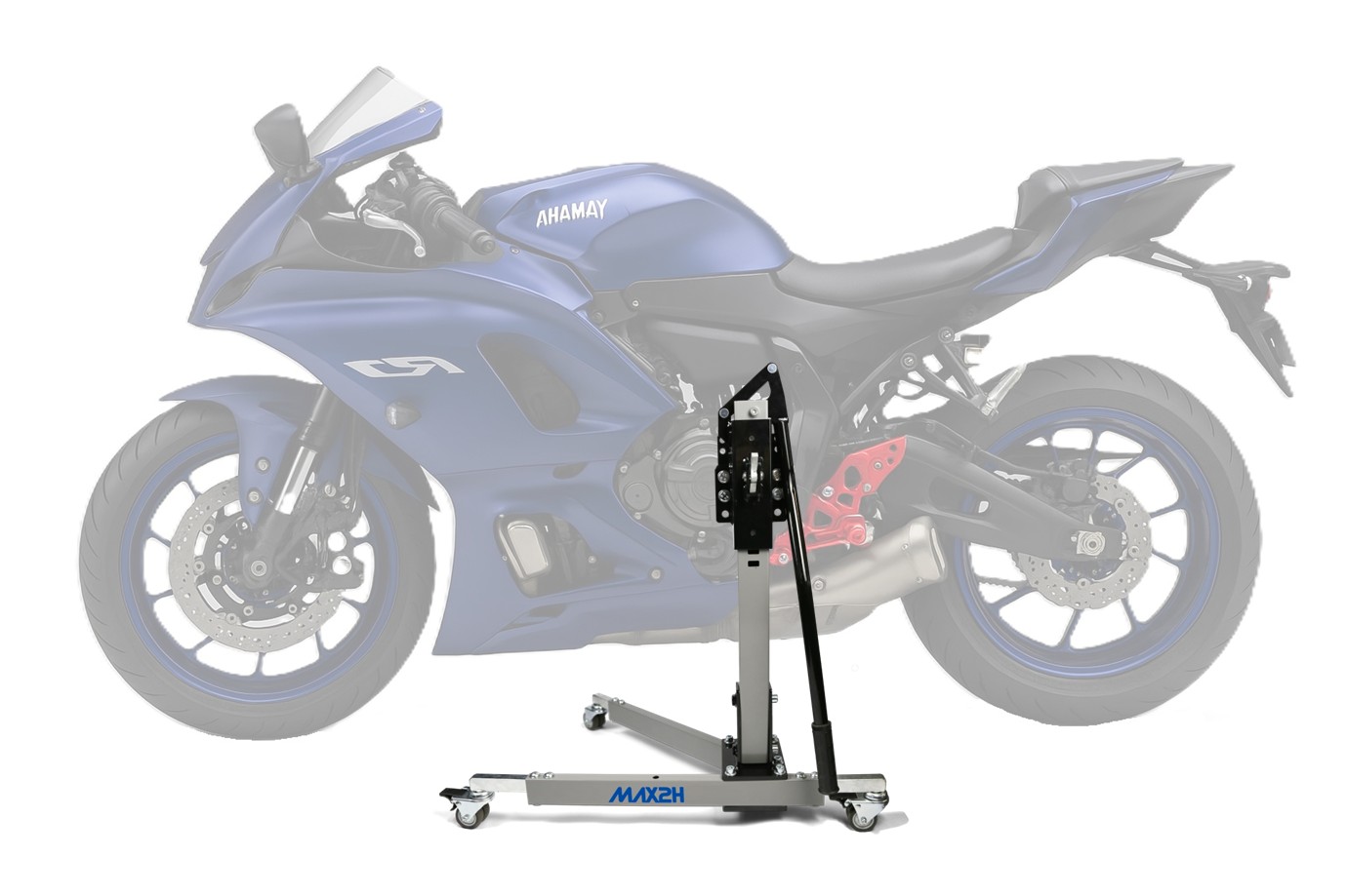 MAX2H Zentralständer EVOLIFT für YAMAHA YZF-R7 (EURO 5) (2022 - ) mit Racing-Fußrasten - grau