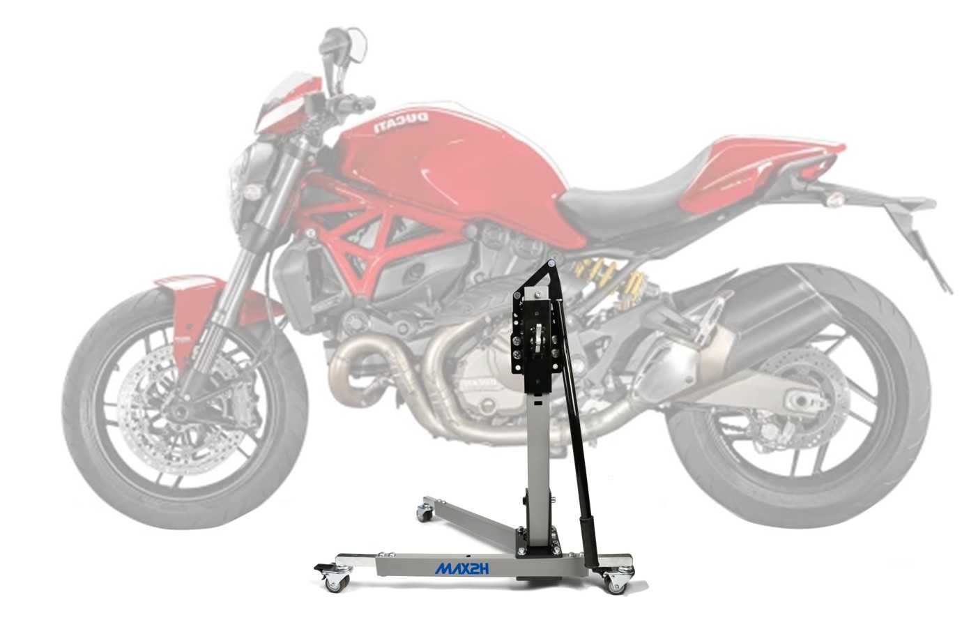 MAX2H Zentralständer EVOLIFT für DUCATI MONSTER 821 /STRIPE /DARK (2014 - 2016) - grau